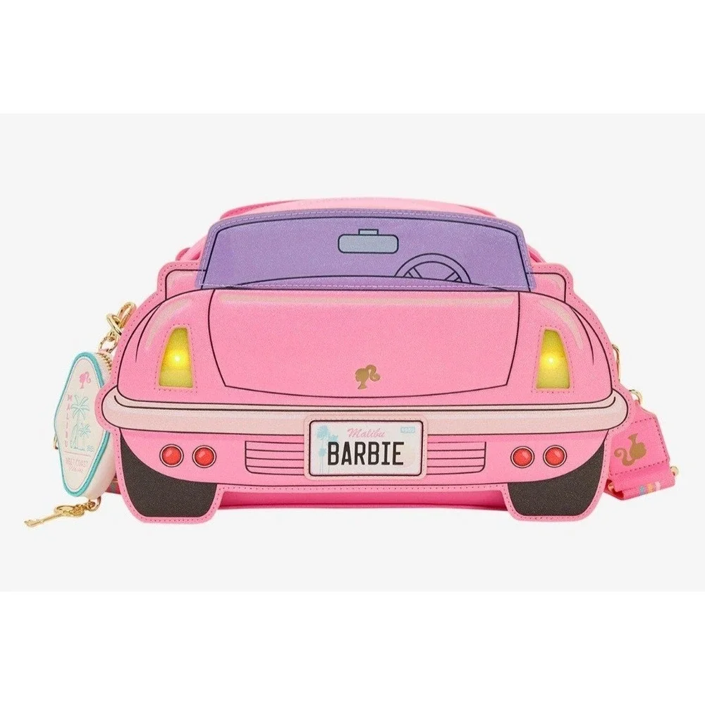 NEW Loungefly Barbie Pink Car With Bag Charm Light-Up Crossbody Bag